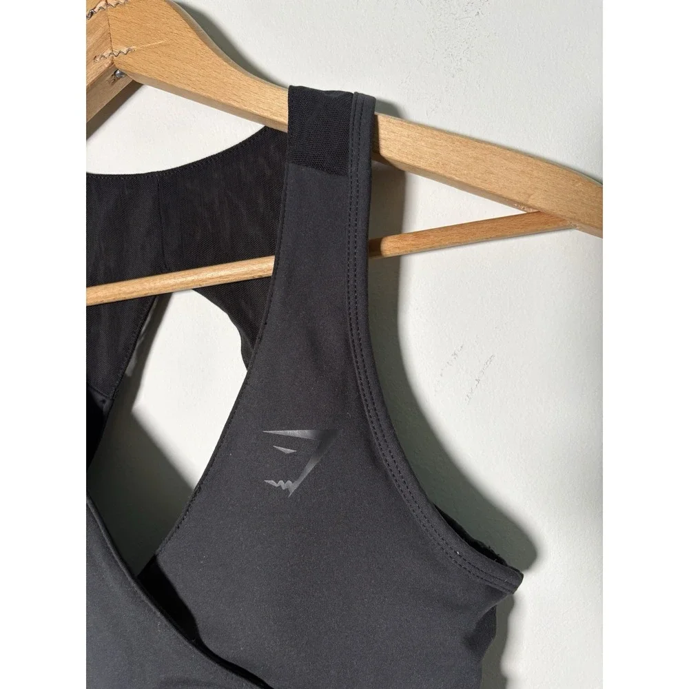 Gymshark x Nikki Blackketter Cross Back Sports Bra Black Mesh Cutout Size XS